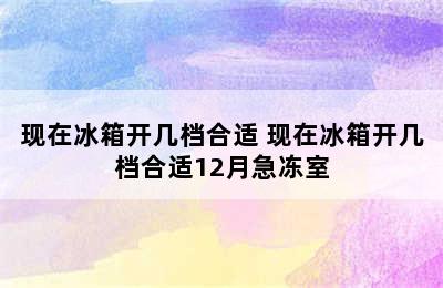 现在冰箱开几档合适 现在冰箱开几档合适12月急冻室